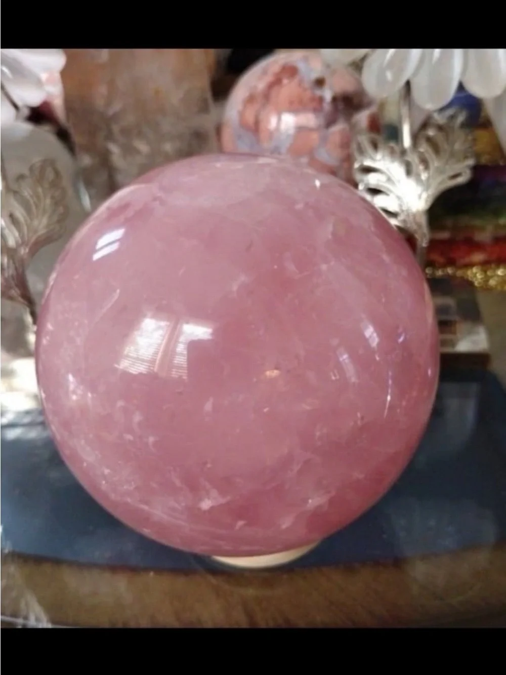 Rose Quartz Sphere with Starlight 3lbs 3.2 oz
